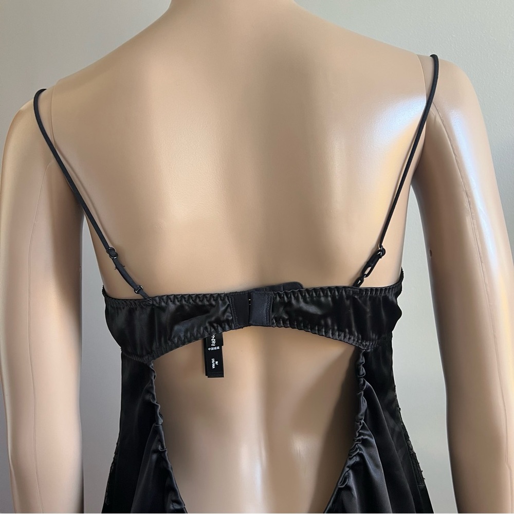 FOR LOVE & LEMONS BRIE BLACK SLIP DRESS Mini SIZE M - Picture 13 of 16